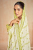 Olive Green & Off White Designer Embroidered Premium Silk Salwar Suit-Saira's Boutique