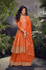 Orange Designer Embroidered Jacquard Silk Anarkali Style Palazzo Suit-Saira's Boutique