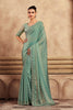 Oxley Green Designer Embroidered Silk Wedding Party Wear Saree-Saira's Boutique