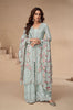Pale Blue Designer Embroidered Chinon Silk Party Wear Palazzo Suit-Saira's Boutique