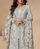 Pale Blue Designer Embroidered Chinon Silk Party Wear Palazzo Suit-Saira's Boutique