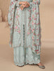 Pale Blue Designer Embroidered Chinon Silk Party Wear Palazzo Suit-Saira's Boutique