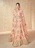 Pastel Peach Designer Embroidered Premium Silk Anarkali Suit-Saira's Boutique