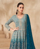 Peacock Blue Designer Embroidered Wedding Sharara Suit-Saira's Boutique