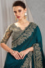 Peacock Green Designer Embroidered Crush Wedding Party Wear Saree-Saira's Boutique