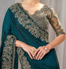 Peacock Green Designer Embroidered Crush Wedding Party Wear Saree-Saira's Boutique