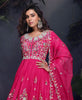 Pink Designer Embroidered Chinon Silk Party Wear Anarkali Suit-Saira's Boutique