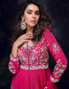 Pink Designer Embroidered Chinon Silk Party Wear Anarkali Suit-Saira's Boutique