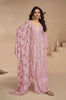 Pink Mauve Designer Embroidered Chinon Silk Party Wear Palazzo Suit-Saira's Boutique