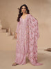 Pink Mauve Designer Embroidered Chinon Silk Party Wear Palazzo Suit-Saira's Boutique
