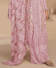 Pink Mauve Designer Embroidered Chinon Silk Party Wear Palazzo Suit-Saira's Boutique