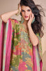 Pink & Green Designer Embroidered Crepe Silk Party Wear Kaftan Suit-Saira's Boutique