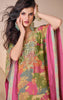 Pink & Green Designer Embroidered Crepe Silk Party Wear Kaftan Suit-Saira's Boutique