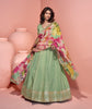 Pista Green Designer Embroidered Pure Jacquard Silk Anarkali Suit-Saira's Boutique