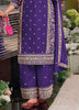 Purple Designer Embroidered Chinon Silk Party Wear Palazzo Suit-Saira's Boutique