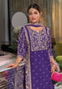 Purple Designer Embroidered Chinon Silk Party Wear Palazzo Suit-Saira's Boutique