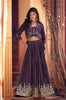 Purple Designer Embroidered Party Wear Jacket Style Chinon Lehenga-Saira's Boutique