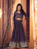 Purple Designer Embroidered Party Wear Jacket Style Chinon Lehenga-Saira's Boutique