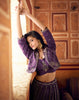 Purple Designer Embroidered Party Wear Jacket Style Chinon Lehenga-Saira's Boutique