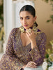 Purple Designer Embroidered Pure Georgette Wedding Palazzo Suit-Saira's Boutique