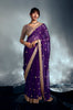 Purple Designer Embroidered Tissue Organza Wedding Party Wear Saree-Saira's Boutique