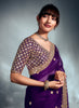Purple Designer Embroidered Tissue Organza Wedding Party Wear Saree-Saira's Boutique