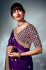 Purple Designer Embroidered Tissue Organza Wedding Party Wear Saree-Saira's Boutique