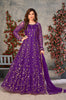 Purple Designer Heavy Embroidered Net Party Wear Anarkali Gown-Saira's Boutique