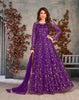 Purple Designer Heavy Embroidered Net Party Wear Anarkali Gown-Saira's Boutique