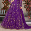 Purple Designer Heavy Embroidered Net Party Wear Anarkali Gown-Saira's Boutique