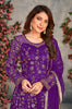 Purple Designer Heavy Embroidered Net Party Wear Anarkali Gown-Saira's Boutique