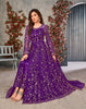 Purple Designer Heavy Embroidered Net Party Wear Anarkali Gown-Saira's Boutique