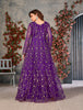 Purple Designer Heavy Embroidered Net Party Wear Anarkali Gown-Saira's Boutique