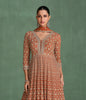 Rust Brown Designer Embroidered Pure Georgette Anarkali Gown-Saira's Boutique