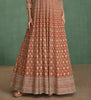 Rust Brown Designer Embroidered Pure Georgette Anarkali Gown-Saira's Boutique