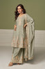 Sage Green Designer Embroidered Party Wear Kurti Style Palazzo Suit-Saira's Boutique