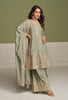 Sage Green Designer Embroidered Party Wear Kurti Style Palazzo Suit-Saira's Boutique