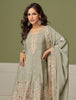 Sage Green Designer Embroidered Party Wear Kurti Style Palazzo Suit-Saira's Boutique