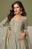 Sage Green Designer Embroidered Party Wear Kurti Style Palazzo Suit-Saira's Boutique