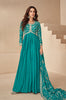 Sea Green Designer Embroidered Chinon Silk Party Wear Anarkali Suit-Saira's Boutique