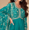 Sea Green Designer Embroidered Chinon Silk Party Wear Anarkali Suit-Saira's Boutique