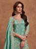 Sea Green Designer Embroidered Fancy Silk Party Wear Suit-Saira's Boutique