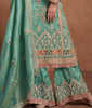 Sea Green Designer Embroidered Fancy Silk Party Wear Suit-Saira's Boutique