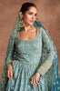 Shaded Blue Designer Heavy Embroidered Pure Georgette Wedding Anarkali Gown-Saira's Boutique
