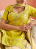 Shaded Citrus Yellow Designer Embroidered Chinon Silk Sharara Suit-Saira's Boutique