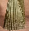 Shaded Olive Designer Heavy Embroidered Pure Georgette Wedding Anarkali Gown-Saira's Boutique