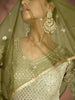 Shaded Olive Designer Heavy Embroidered Pure Georgette Wedding Anarkali Gown-Saira's Boutique