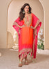 Shaded Orange Designer Embroidered Crepe Silk Party Wear Kaftan Suit-Saira's Boutique