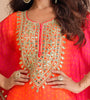 Shaded Orange Designer Embroidered Crepe Silk Party Wear Kaftan Suit-Saira's Boutique