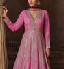 Shaded Pink Designer Heavy Embroidered Pure Georgette Wedding Anarkali Gown-Saira's Boutique
